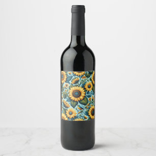 Rótulo De Garrafa De Cerveja Verão/girassol/pássaro