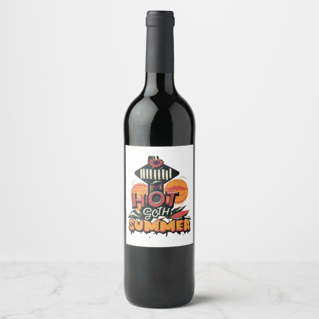 Rótulo De Garrafa De Cerveja Verão Quente Chic Goth  (Frente)
