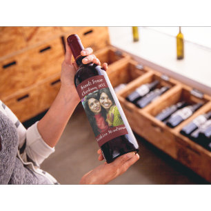 Rótulo De Garrafa De Cerveja Vermelho escuro editável Foto