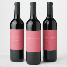 Rótulo De Garrafa De Cerveja Vermelho Flamingo Coral Moderno Elegante