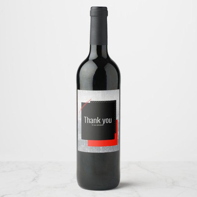 Rótulo De Garrafa De Cerveja Vermelho, preto, cinza (Frente)