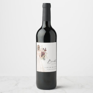 Rótulo De Garrafa De Cerveja Vestido de Noiva Branco Boho Elegante Chá de Noiva