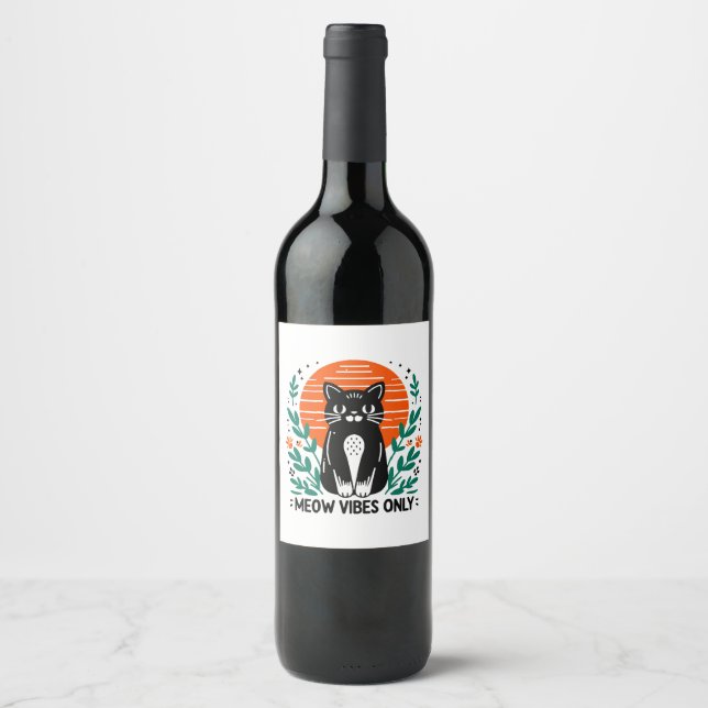 Rótulo De Garrafa De Cerveja vibrações de miau apenas (Frente)