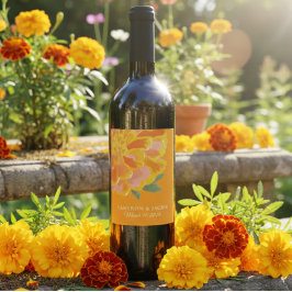 Rótulo De Garrafa De Cerveja Vibrant Marigold Summer Wedding Gift 