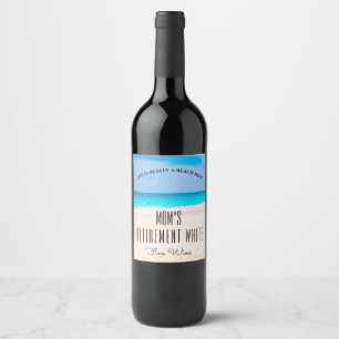 Rótulo De Garrafa De Cerveja Vida branca da praia do vinho fino da