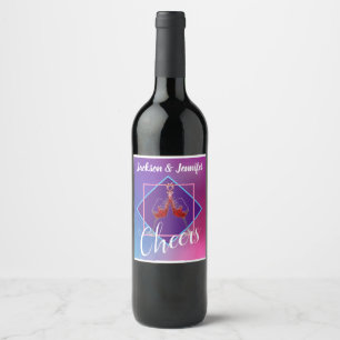 Rótulo De Garrafa De Cerveja Vidros com torrada de vinho tinto