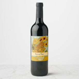 Rótulo De Garrafa De Cerveja Vincent Van Gogh 12 Sunflower Impressionista