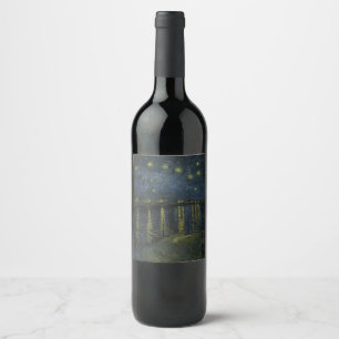 Rótulo De Garrafa De Cerveja Vincent van Gogh - Noite Estrelada no Ródano