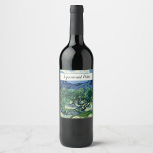 Rótulo De Garrafa De Cerveja Vincent Van Gogh Oliveiras Paisagem Montanhosa