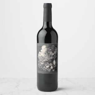 Rótulo De Garrafa De Cerveja Vineyard Fantasy com Uvas e Trabalho de arte de Ga