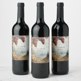 Rótulo De Garrafa De Cerveja Vineyard, Vinha italiana