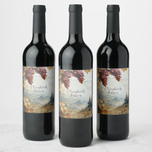 Rótulo De Garrafa De Cerveja Vineyard, Vinha italiana