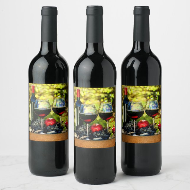 Rótulo De Garrafa De Cerveja Vinha Harmonia - Design de Rótulo de Vinho Tinto  ("Where vineyard elegance meets timeless design")