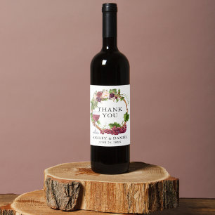 Rótulo De Garrafa De Cerveja Vinhas De Uva De Vidro Floral Casamento De Ferro
