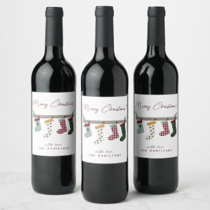 Rótulo De Garrafa De Cerveja Vinheta redonda clássica das existências de Natal