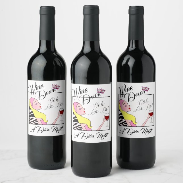 Rótulo De Garrafa De Cerveja "Vinho abaixo" DIVA (Garrafas)