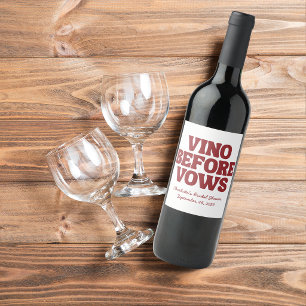 Rótulo De Garrafa De Cerveja Vinho Antes dos Votos Brunch de Noiva Borgonha