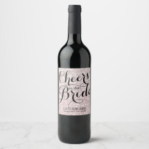 Rótulo De Garrafa De Cerveja Vinho Branca cor-de-rosa, com cerdas de relva, ao 