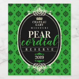 Rótulo De Garrafa De Cerveja Vinho caseiro damasco ornamentado personalizado ca