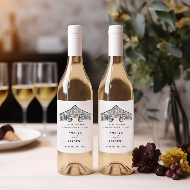 Rótulo De Garrafa De Cerveja Vinho De Casamento De Pumpkins Da Queda (Criador carregado)