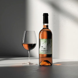 Rótulo De Garrafa De Cerveja Vinho de foliagem verde de Eucalyptus