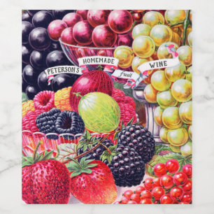 Rótulo De Garrafa De Cerveja Vinho de Fruta caseiro Vintage