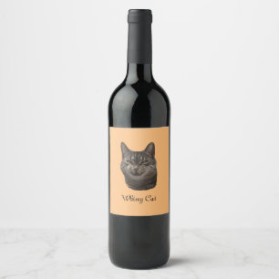Rótulo De Garrafa De Cerveja Vinho de gato branco