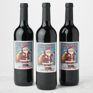 Rótulo De Garrafa De Cerveja Vinho de Natal