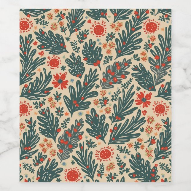 Rótulo De Garrafa De Cerveja Vinho de Natal (Rótulo Único)