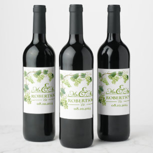 Rótulo De Garrafa De Cerveja Vinho de Uva Verde
