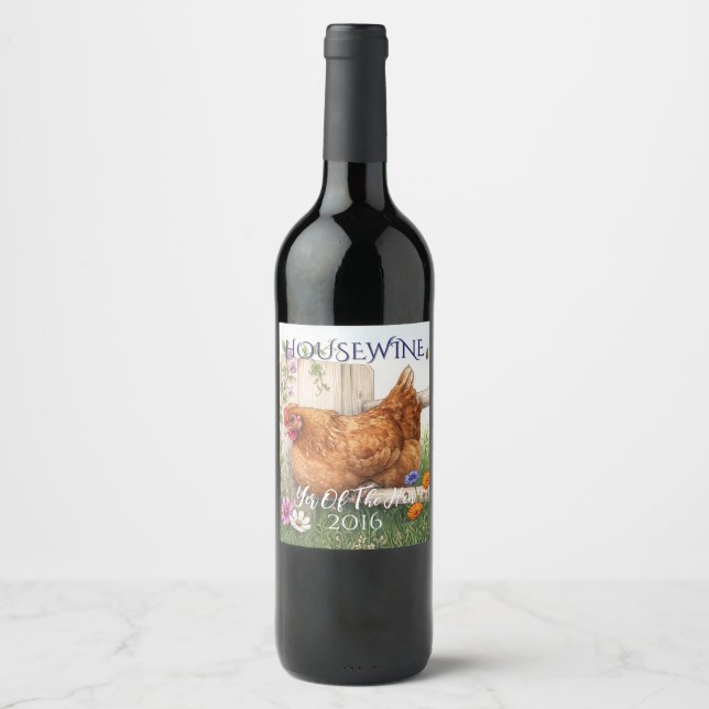 Rótulo De Garrafa De Cerveja Vinho do Ano do Galo (Frente)