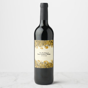 Rótulo De Garrafa De Cerveja Vinho Exótico Jungle Chic Leopardo Dourado e Preto