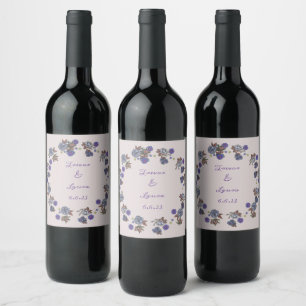 Rótulo De Garrafa De Cerveja Vinho Floral Simples De Fúria De Casamento