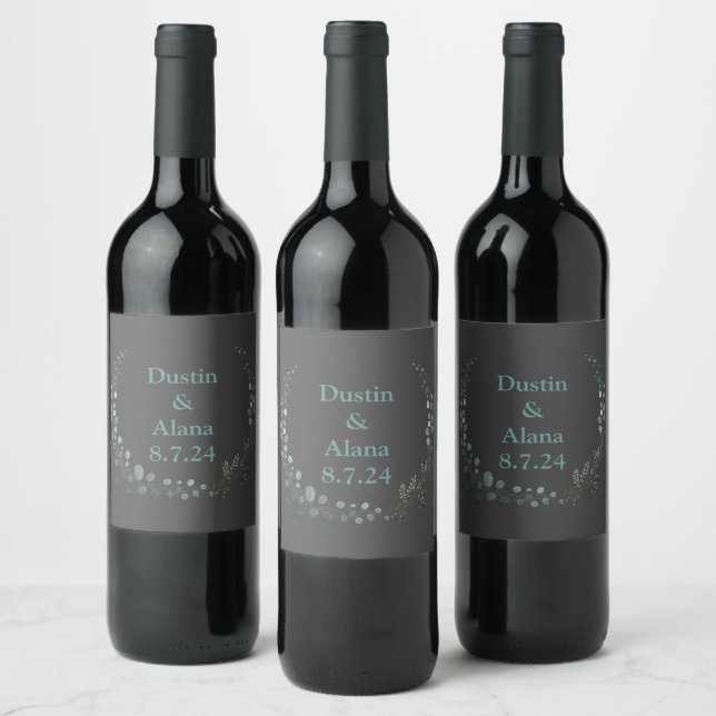 Rótulo De Garrafa De Cerveja Vinho Floral Simples De Fúria De Casamento (Garrafas)