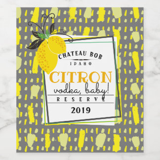 Rótulo De Garrafa De Cerveja Vinho-limão caseiro personalizado