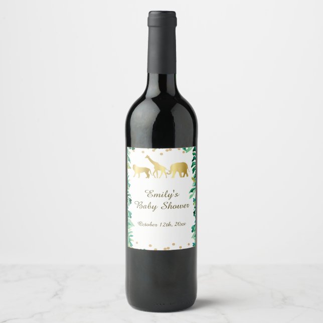 Rótulo De Garrafa De Cerveja Vinho ou frasco de vinho espumante rótulo de selva (Frente)