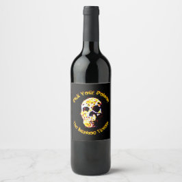 Rótulo De Garrafa De Cerveja Vinho ou rótulo de cerveja do Halloween Skull Scar