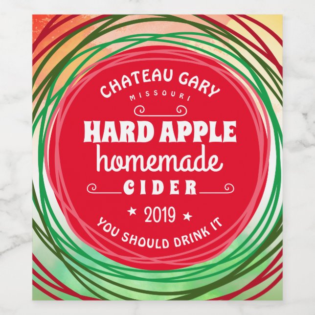 Rótulo De Garrafa De Cerveja Vinho personalizado de fruta caseira (Rótulo Único)