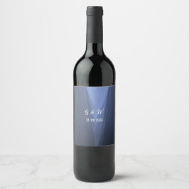 Rótulo De Garrafa De Cerveja Vinho Romântico Azul Elegante e Rótulo de Vinho Es