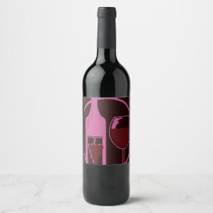 Rótulo De Garrafa De Cerveja Vinho Tinto e Uvas