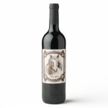 Vinho tinto personalizado com cavalo no rótulo