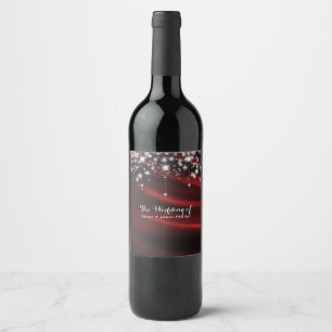 Rótulo De Garrafa De Cerveja Vinho Tinto Seda & Brilho Glam Hollywood Personali