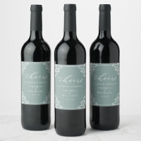 Vinho Verde De Casamento De Vidro Do Mar Elegante
