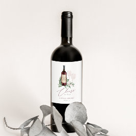 Rótulo De Garrafa De Cerveja Vinho Vermelho Vinho Vidro Botânico Viva a Amor