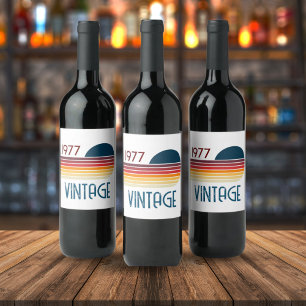 Rótulo De Garrafa De Cerveja Vintage 1977 Listra Retro Aniversário de 50 anos S