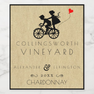 Rótulo De Garrafa De Cerveja Vintage Bicycle Wedding