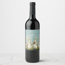 Rótulo De Garrafa De Cerveja Vintage Bunny Páscoa