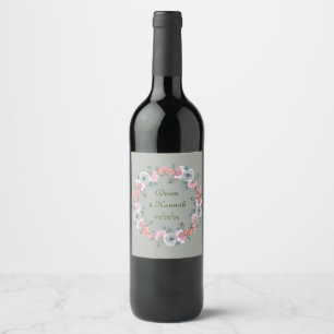 Rótulo De Garrafa De Cerveja Vintage Charm Floral Wreath