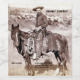 Rótulo De Garrafa De Cerveja Vintage Cowboy Engraçado no Rótulo do Vinho dos Ca