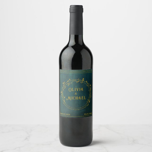Rótulo De Garrafa De Cerveja Vintage Dark Green (Frente)
